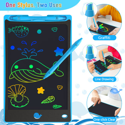 Hockvill LCD Writing Tablet for Kids 8.8 Inch, Toys for Girls Boys Drawing Pad for 3 4 5 6 7 Year Old Kids Toys, Children Christmas Birthday Gift for Kids Toddler Doodle Board Travel Essentials