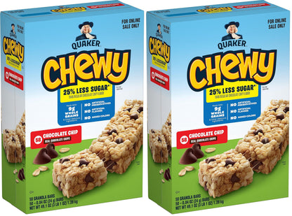 Quaker Chewy Granola Bars, Chewy & Dipps Variety Pack, (58 Bars), Whole Grains, No Artificial Flavors, No Added Colors