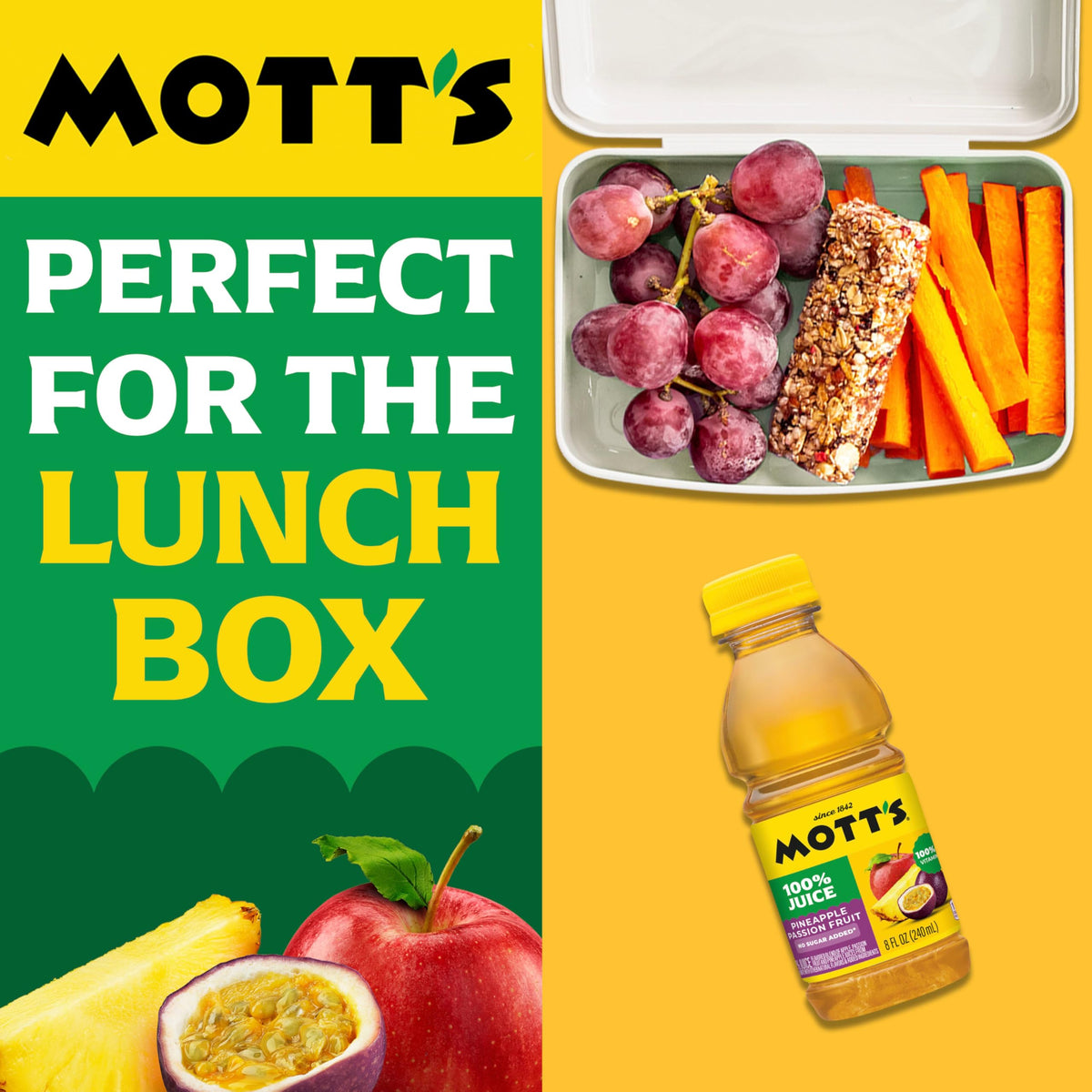 Mott's 100% Original Apple Juice, 8 Fl Oz Bottles, 24 Count (4 Packs Of 6), 2 Servings Of Fruit, 100% Fruit Juice, Gluten-free, Caffeine-free, Kosher, Contains No Artificial Colors Or Sweeteners