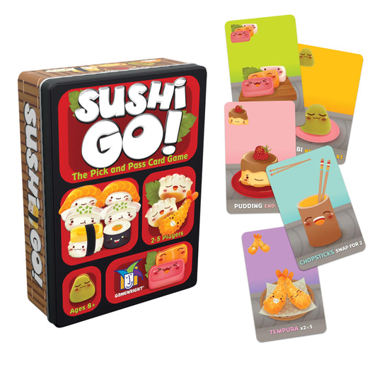 Sushi Go - The Pick and Pass family Card Game from Gamewright, great for 2-5 players aged 8 and up