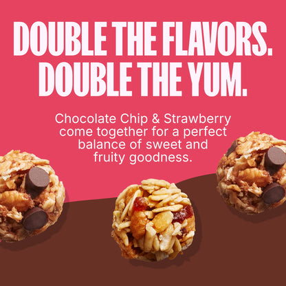 MadeGood Granola Bites Chocolate Chip & Strawberry Variety Pack (28 Count) Gluten Free and Organic Snacks