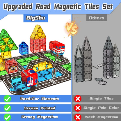 Magnetic Tiles Toddler Building Blocks Toys, Magnet Montessori Kids Toys for 3+ Year Old Boys and Girls, Preschool Learning Sensory STEM Education Gift Games, Birthday Gifts Idea for Kids Toddlers.