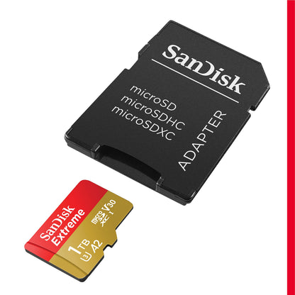 SANDISK 256GB Extreme microSD Card + Adapter, Up to 190MB/s Read Speeds