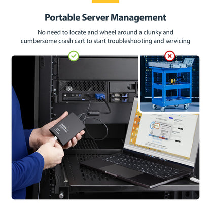 StarTech.com Portable Laptop Crash Cart Adapter, USB/VGA Analogue KVM Console, File Transfer & Video Capture, Windows/Linux/MacOS, TAA