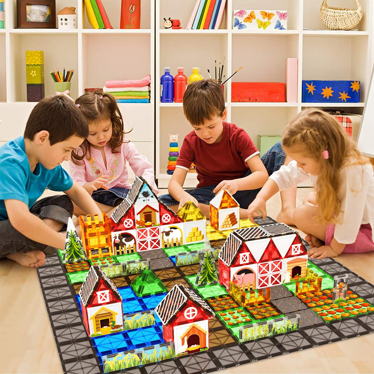 Magnetic Tiles Toddler Building Blocks Toys, Magnet Montessori Kids Toys for 3+ Year Old Boys and Girls, Preschool Learning Sensory STEM Education Gift Games, Birthday Gifts Idea for Kids Toddlers.
