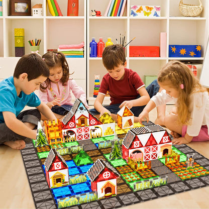 Magnetic Tiles Toddler Building Blocks Toys, Magnet Montessori Kids Toys for 3+ Year Old Boys and Girls, Preschool Learning Sensory STEM Education Gift Games, Birthday Gifts Idea for Kids Toddlers.