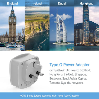 European Travel Plug Adapter Converter, TESSAN International Power Plug Converter with 2 USB, Type C Outlet Adaptor Charger for US to Most of Europe EU Iceland Spain Italy France Germany