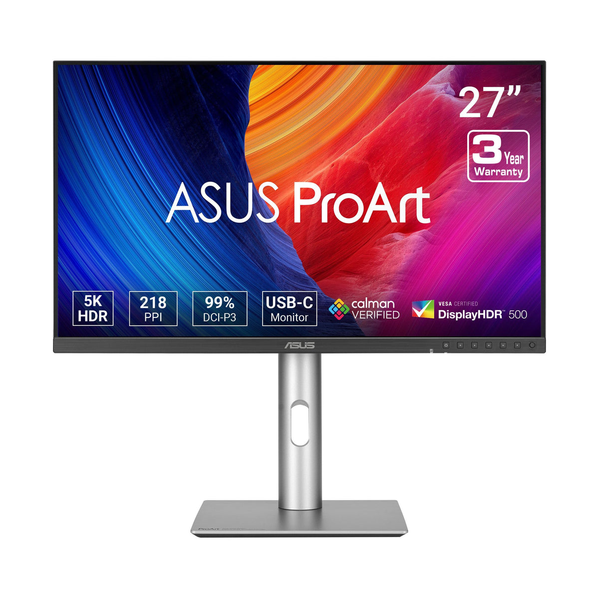 ASUS ProArt Display PA278QV 27” WQHD (2560 x 1440) Monitor, 100% sRGB/Rec. 709 ΔE < 2, IPS, DisplayPort HDMI DVI-D Mini DP, Calman Verified, Eye Care, Anti-Glare, Tilt Pivot Swivel Height Adjustable
