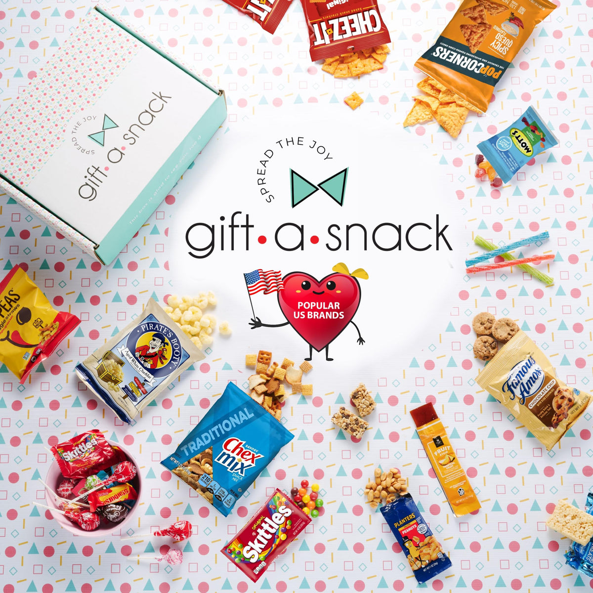 Gift A Snack - Fathers Day Treats Snack Box Variety Pack Care Package + Greeting Card (40 Count) Birthday Sweet Treats Gift Basket, Candies Chips Crackers Bars Office Food Assortments & Variety Gifts