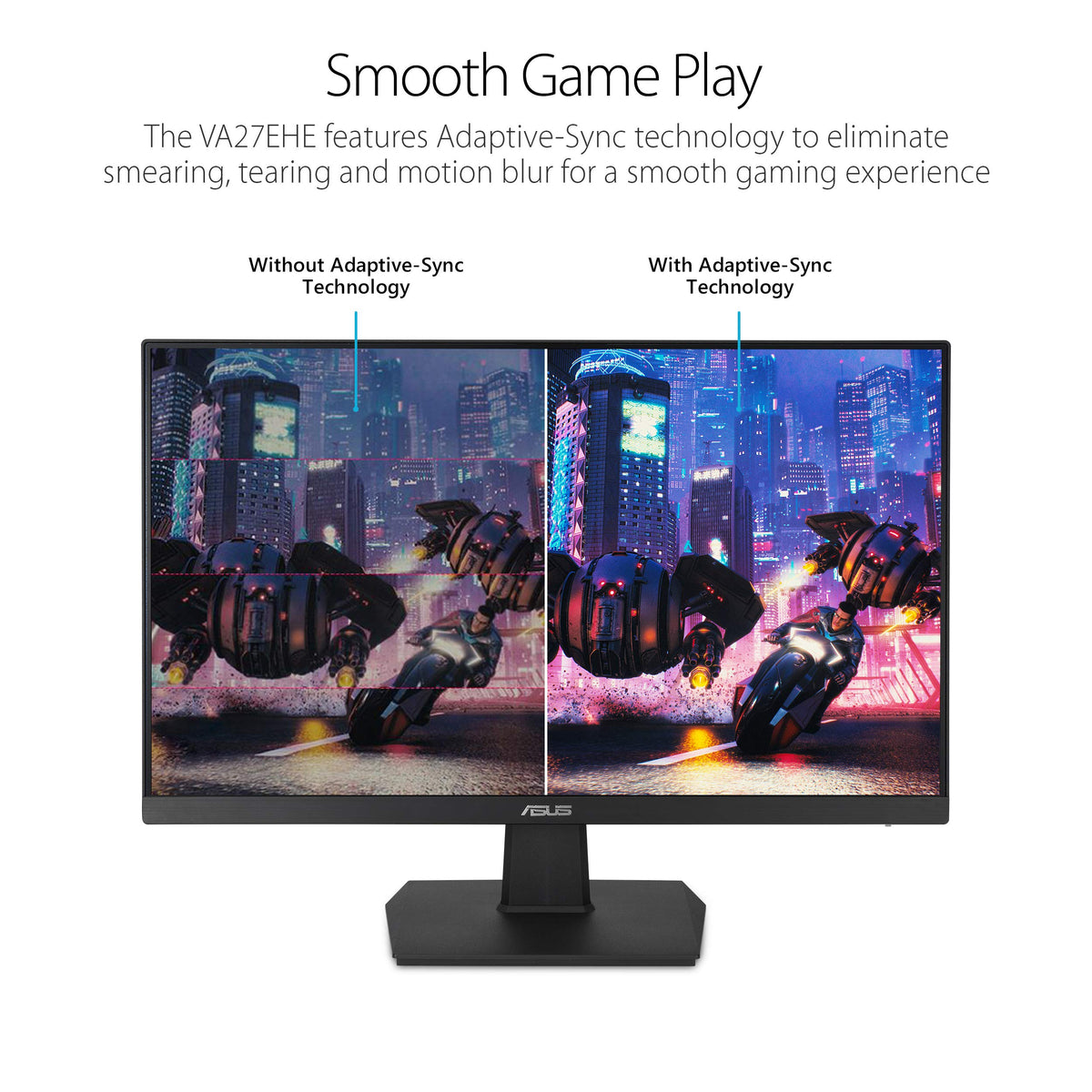 ASUS 27 Inch Desktop Monitor - Full HD (1920 x 1080), IPS, 75Hz, Adaptive-Sync, HDMI, D-Sub, Frameless - VA27EHE
