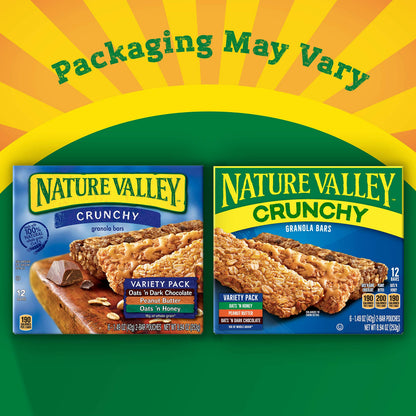 Nature Valley Crunchy Granola Bars, Value Pack, 120 Bars, 89.4 OZ Count (60 Pouches)