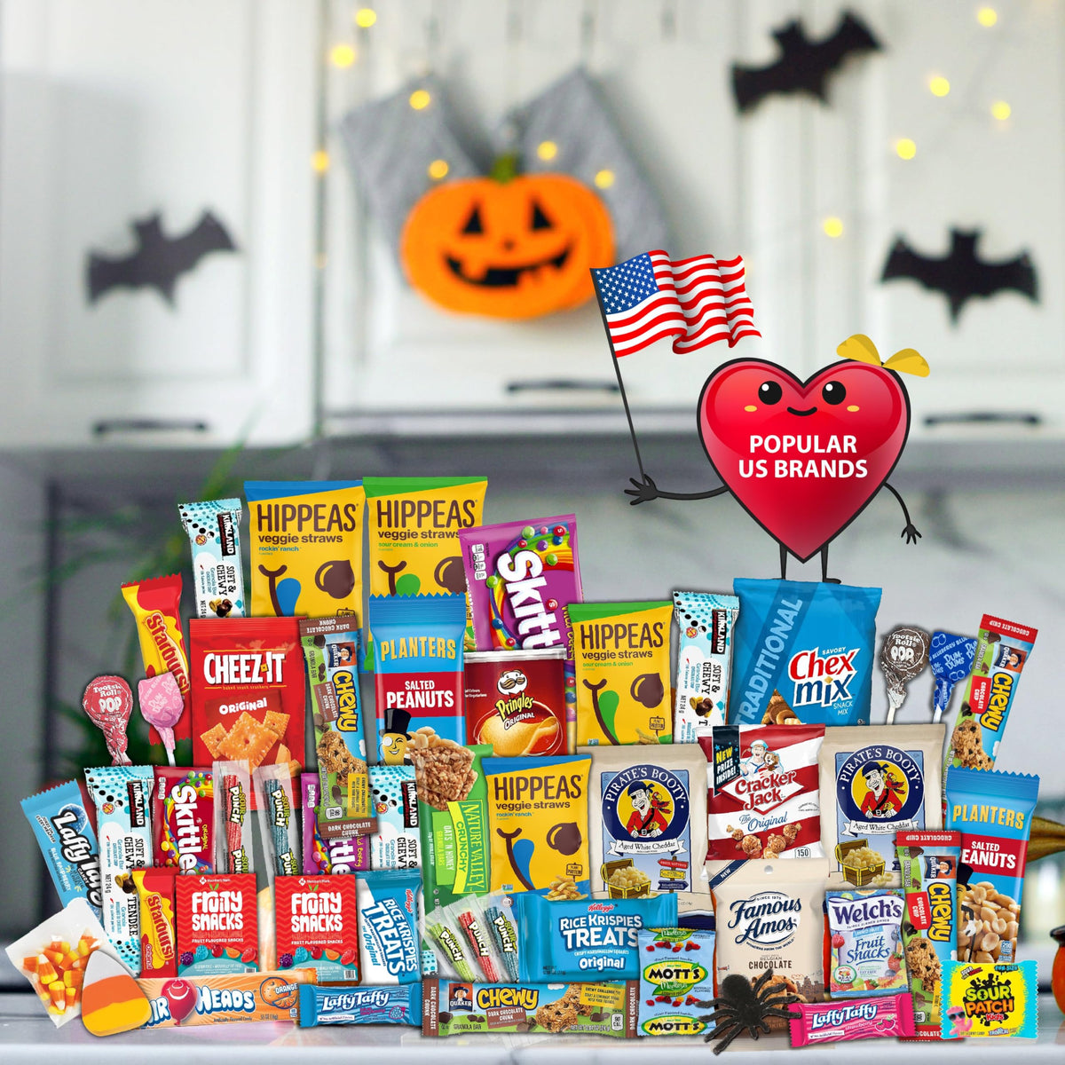 Gift A Snack - Fathers Day Treats Snack Box Variety Pack Care Package + Greeting Card (40 Count) Birthday Sweet Treats Gift Basket, Candies Chips Crackers Bars Office Food Assortments & Variety Gifts
